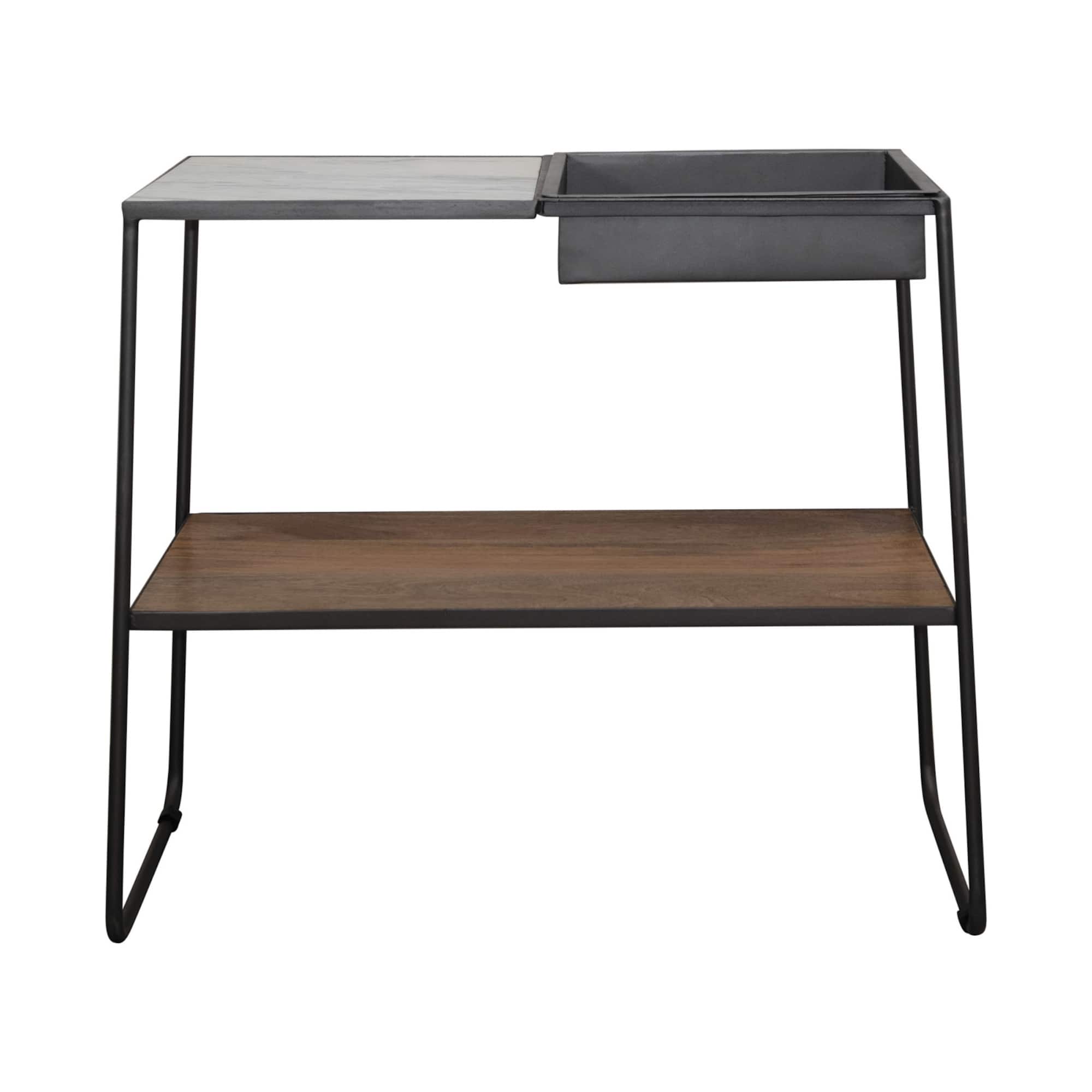 Hello Honey® 16'' Metal and White Marble Console Table